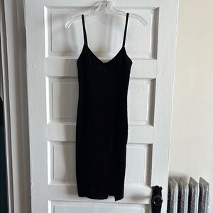 Velvet Black Spaghetti Strap Dress